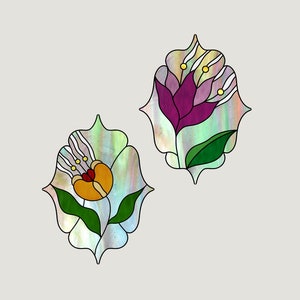 Boho Stained Glass Flower Patterns: Suncatcher PDF (Digital Download)