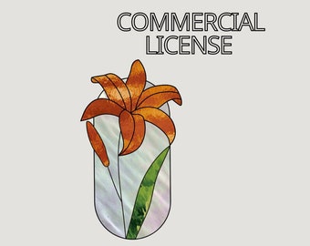 Lily Flower Stained Glass Pattern: DIY Art (Digital Download)