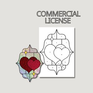 Heart Stained Glass Pattern: DIY Valentine&#39;s Day (Digital Download)