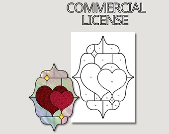 Heart Stained Glass Pattern: DIY Valentine's Day (Digital Download)