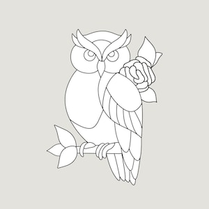 Owl Stained Glass Pattern: DIY Suncatcher (PDF Pattern)