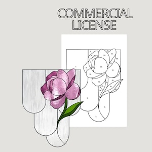 Stained Glass Flower Pattern: DIY Suncatcher Decor (PDF Pattern)