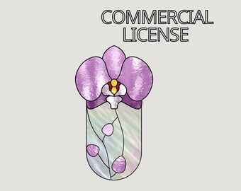 Orchideen Glasmalerei-Muster: DIY Blumendesign (Digitaler Download)