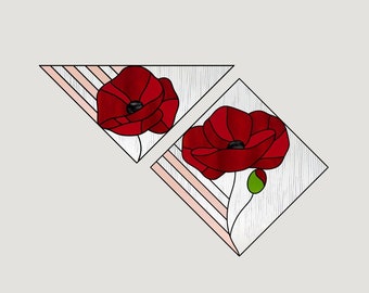 Poppy Stained Glass Pattern: DIY Suncatcher (PDF Pattern)