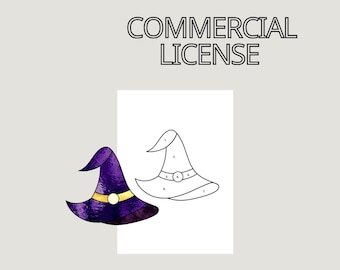 Witch Hat Stained Glass Pattern: Halloween Suncatcher Art (PDF Pattern)