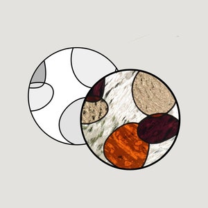 Boho Glasmalerei-Muster, Glasmalerei-Suncatcher-Muster abstrakt, modernes Muster der Mitte des Jahrhunderts