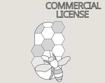 Biene & Honigwabe Glasmalerei-Muster: Anfänger DIY Suncatcher (Kommerzielle Lizenz) (PDF-Muster)
