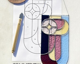 Boho Suncatcher Stained Glass Pattern: Modern DIY Craft (Digital Download)