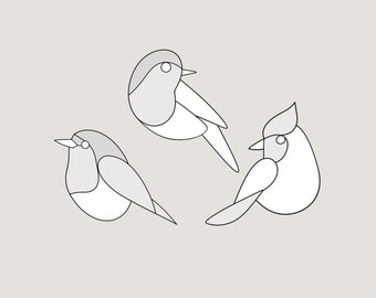 Stained Glass Bird Pattern Pack: DIY Bird Stakes (Digitaler Download)