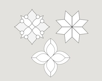 Christmas Stained Glass Pattern Set: Beginner Ornaments (PDF Pattern)