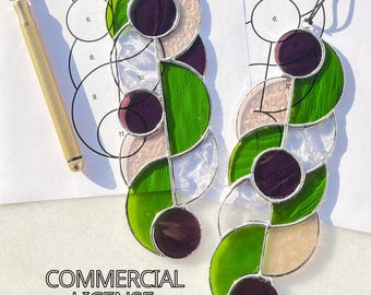Mid Century Modern Glasmalerei Suncatcher Muster, Geometrisches Design (PDF Muster)