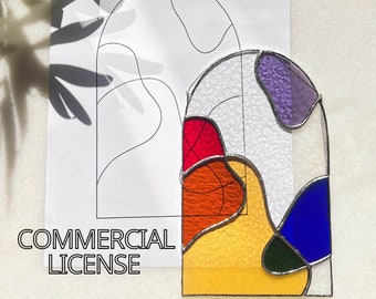Abstraktes Glasmuster: Modernes Suncatcher Design (Digitaler Download)
