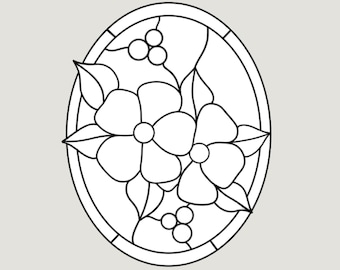 Floral Stained Glass Pattern: DIY Flower Panel (Digital Download)