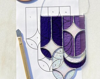Stars Suncatcher Stained Glass Pattern: Boho Beginner Design (PDF Pattern)