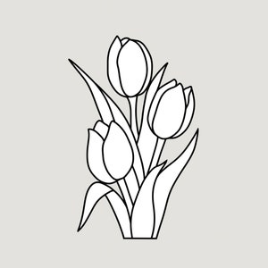 Modèle de vitrail tulipes : fleurs bohèmes DIY pour débutants (Modèle PDF)