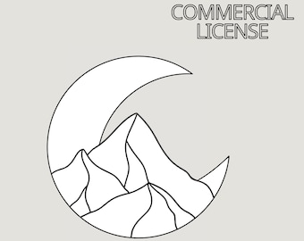 Mountain Moon Stained Glass Pattern: Beginner DIY Window Decor (PDF Download)