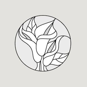 Calla Lily glas-in-loodpatroon: art nouveau-doe-het-zelf-suncatcher (pdf-patroon)