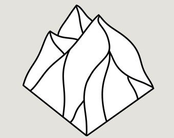 Berg Glasmalerei-Muster: Anfänger DIY-Fensterdekor (PDF-Muster)