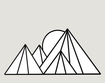 Beginner Mountain Stained Glass Pattern: Abstract DIY (PDF Pattern)