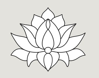 Lotus Stained Glass Pattern: Beginner DIY Project (PDF Pattern)