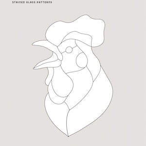 Rooster Stained Glass Pattern: Beginner DIY Sun Catcher (PDF Download)