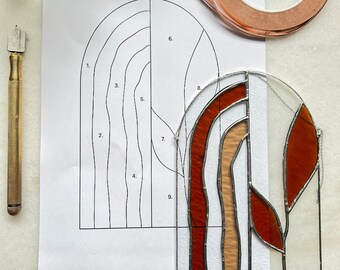 Boho Suncatcher Glasmalerei-Muster: Anfänger DIY Panel (Digitaler Download)