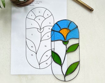 Boho Flower Stained Glass Pattern: DIY Beginner Project (PDF Download)