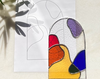 Modern Stained Glass Suncatcher Pattern: Beginner DIY (PDF Pattern)