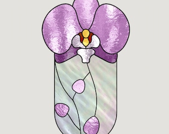 Orchid Stained Glass Pattern: DIY Flower Home Decor (Digital Download)