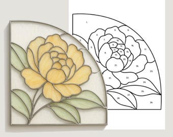 Peony Stained Glass Pattern: DIY Suncatcher Design (PDF & SVG)
