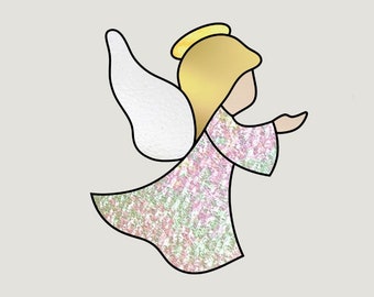 Stained glass patterns angels, Holiday ornament, Christmas pattern, DIY Stained glass