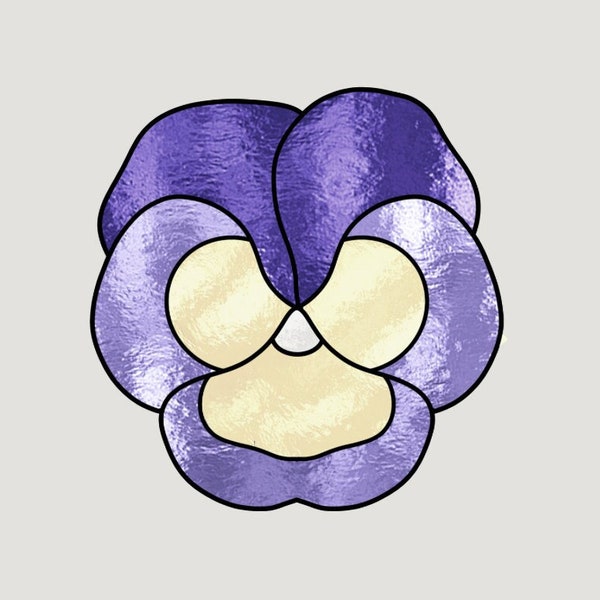 Stained glass patterns flower violet, Do it yourself, Glass pattern Violet, Digital Download, Flower Stained glass