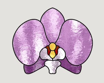 Orchid Stained Glass Pattern: Beginner DIY Project (Digital Download)