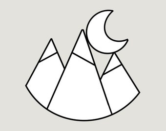 Berg Glasmalerei-Muster: Anfänger DIY-Fensterdekor (PDF-Muster)