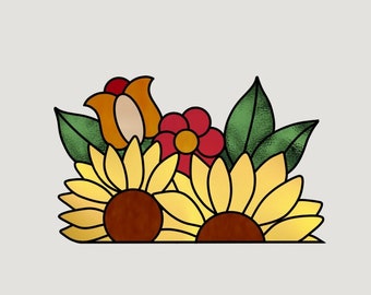 Patrón de vitral de girasol: Atrapasol DIY (archivo digital PDF)