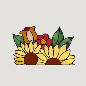 Sunflower Stained Glass Pattern: DIY Suncatcher (PDF Digital File)