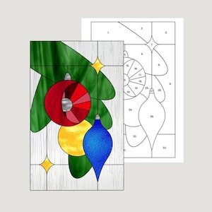 Glasmalerei-Weihnachtsschmuck, DIY Glasmalerei-Weihnachtsdekor, Weihnachtsbaum-Muster, DIY-Suncatcher