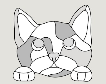 Glasmalerei Katze Suncatcher Muster (Digitaler Download)