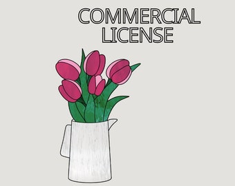Tulips Stained Glass Pattern: DIY Suncatcher, Hanging Decor (PDF Pattern)
