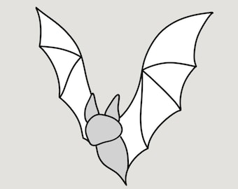 Fledermaus Glasmalerei: Halloween Suncatcher DIY (PDF-Muster)