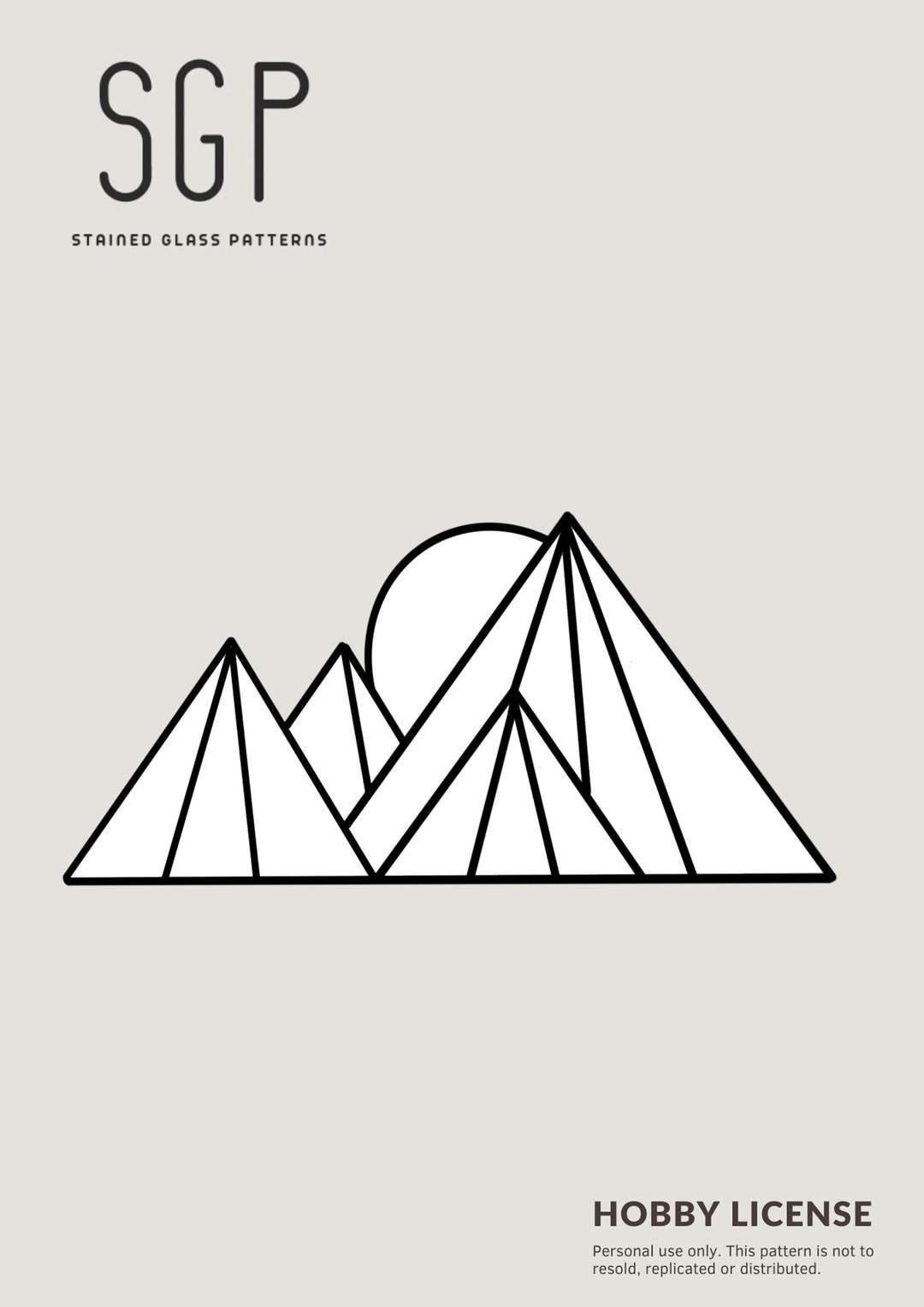 DIY Stained Glass Pattern Mountain Beginner Pattern Digital Download PDF Pattern Stain Glass