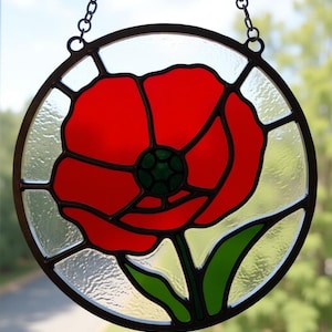 Stained Glass Poppy Pattern: Beginner DIY Home Decor (PDF, SVG)