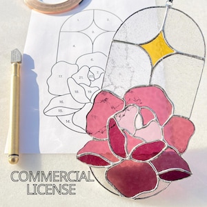 Stained Glass Flower Pattern: Beginner DIY Suncatcher (Digital Download)