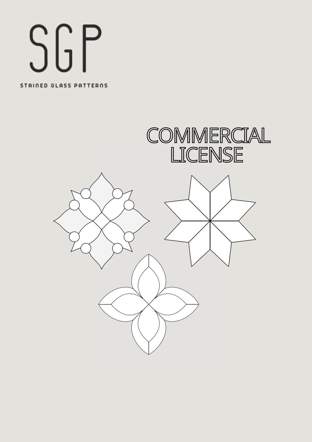 Snowflake Stained Glass Patterns Christmas Set of 3 Christmas