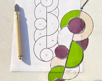 Boho Suncatcher Glasmalerei-Muster: Abstraktes DIY Design (PDF-Muster)