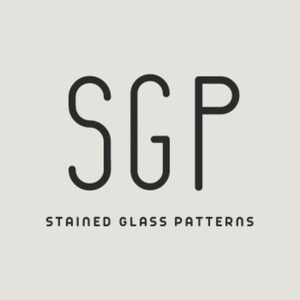 May include: A graphic design featuring the letters "SGP" in a bold, sans-serif font above the words "STAINED GLASS PATTERNS." The design is in black on a light beige background. The text "HOBBY LICENSE" is at the bottom.