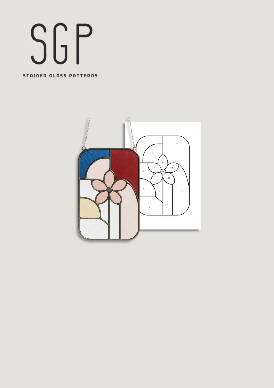 Flower Suncatcher Stained Glass Pattern, Beginner DIY Art (PDF, SVG) - Etsy