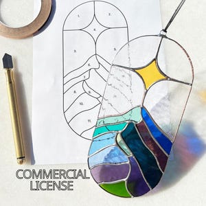 Mountain Suncatcher Stained Glass Pattern: DIY Design (Digital Download)