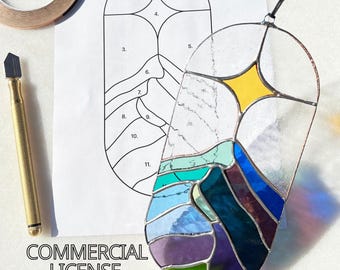 Mountain Suncatcher Stained Glass Pattern: DIY Design (Digital Download)