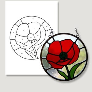Stained Glass Poppy Pattern: Beginner DIY Home Decor (PDF, SVG)